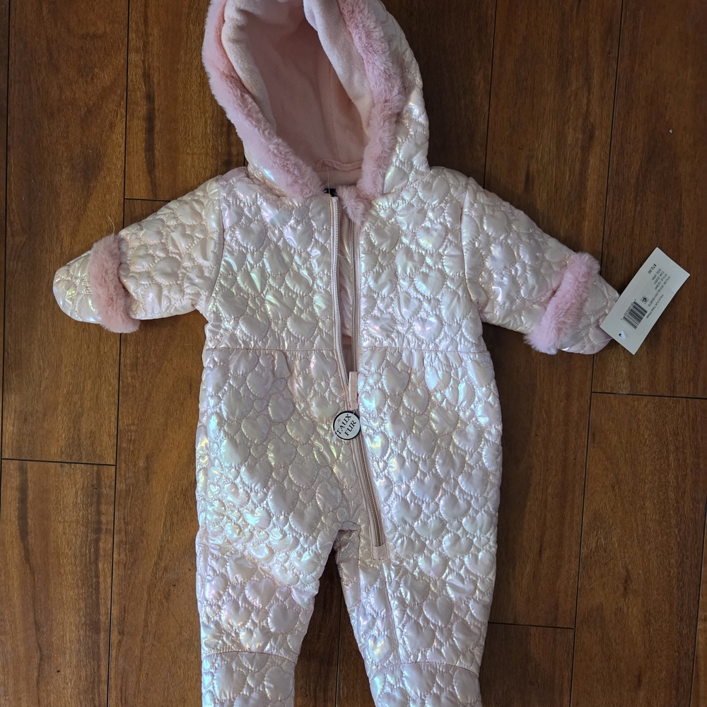 Baby Girl Rothschild Shimmering Pink Quilted Footie - 3/6M - NWT!